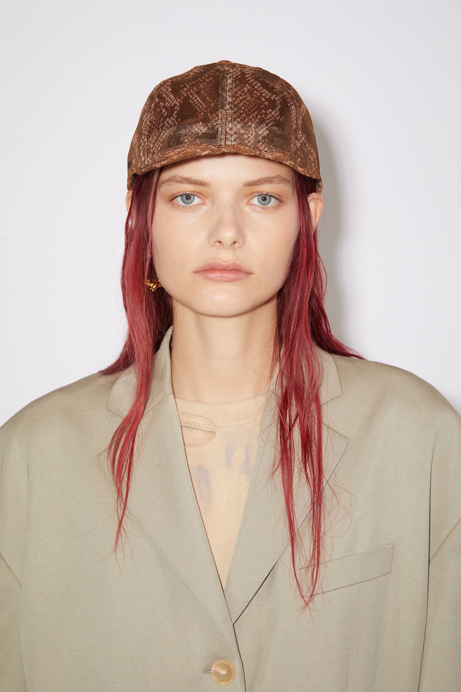 Mesh baseball hat - Rust red - 4