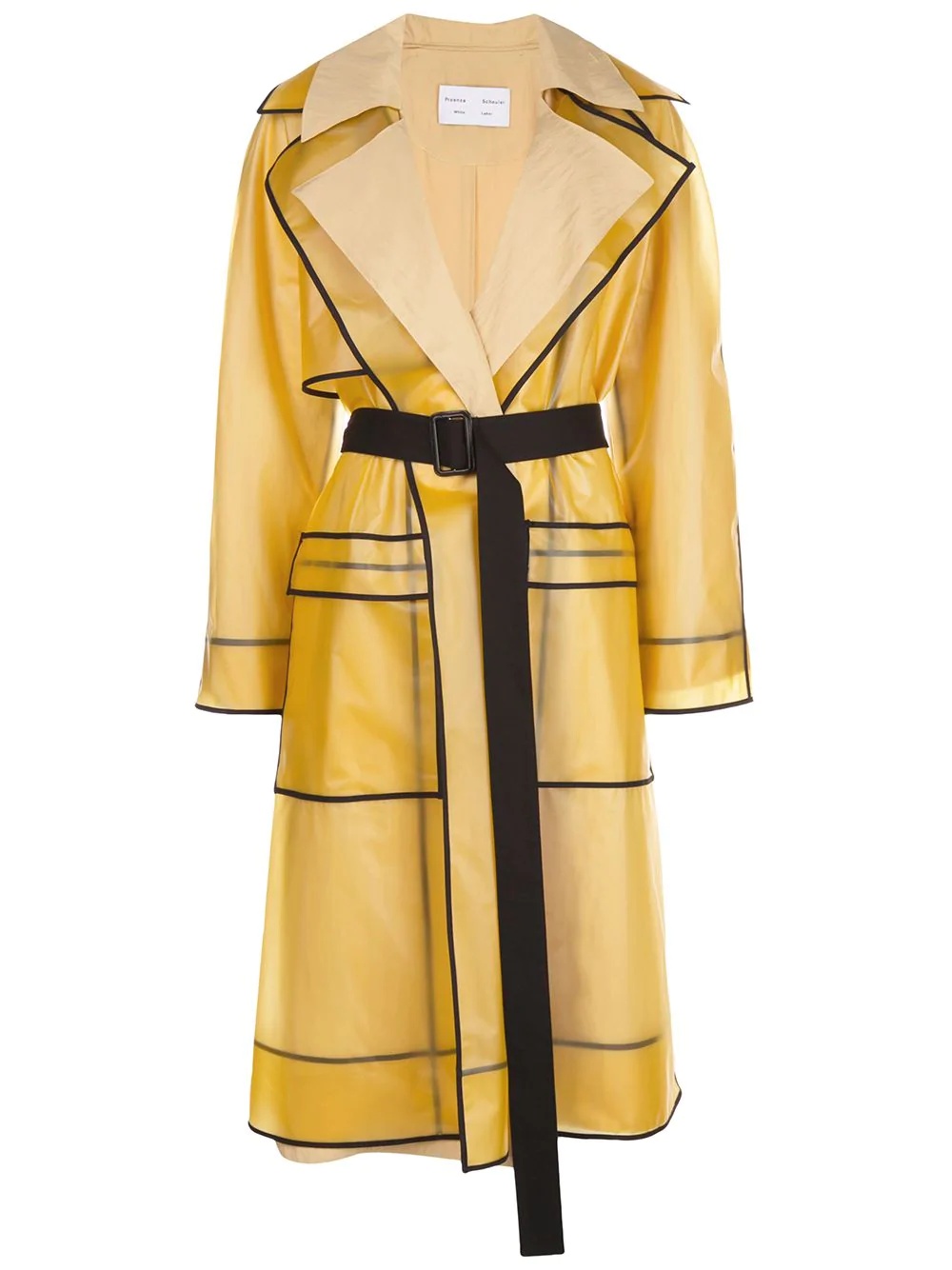 layered belted raincoat - 1