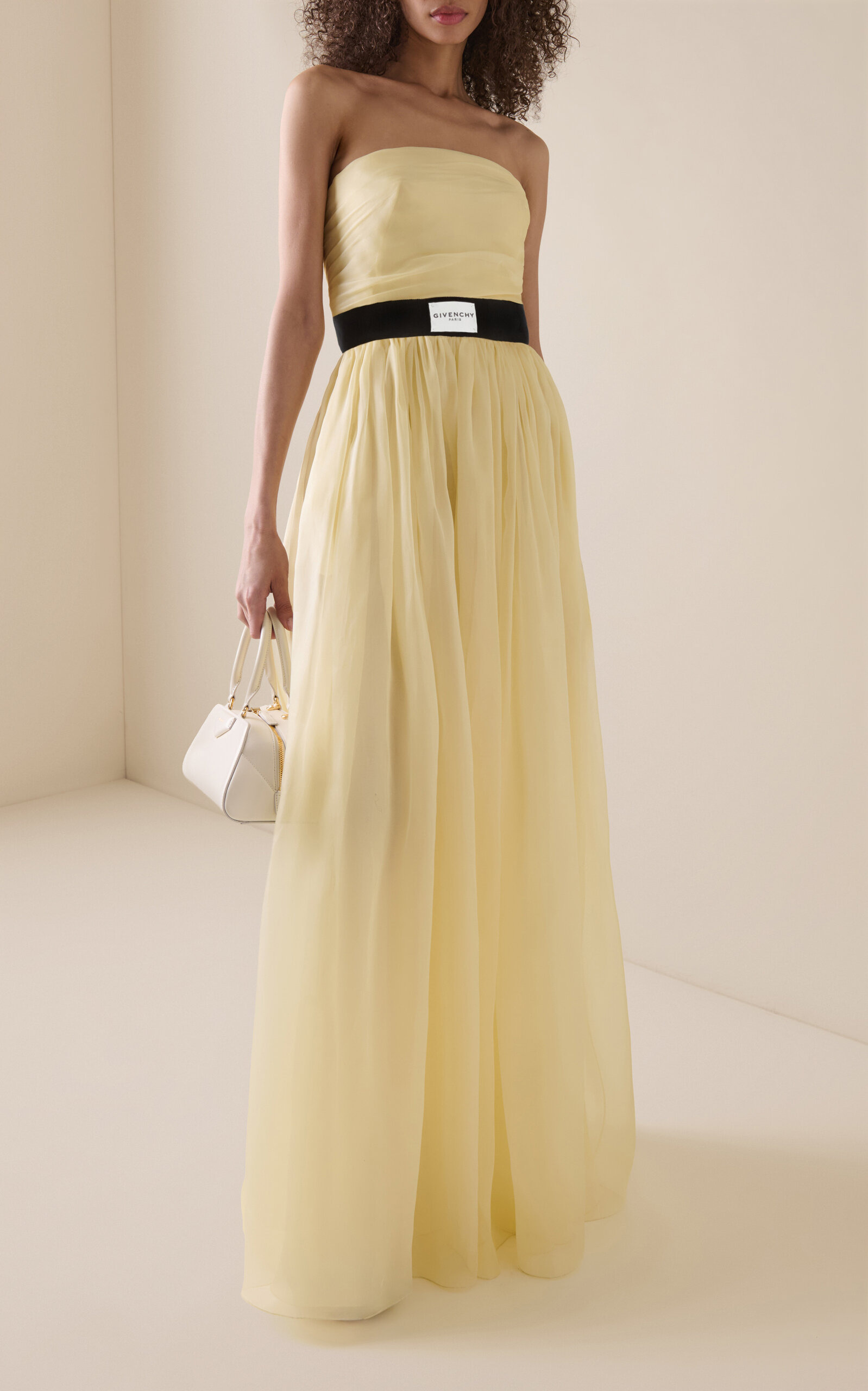 Ruched Silk-Organza Gown yellow - 2