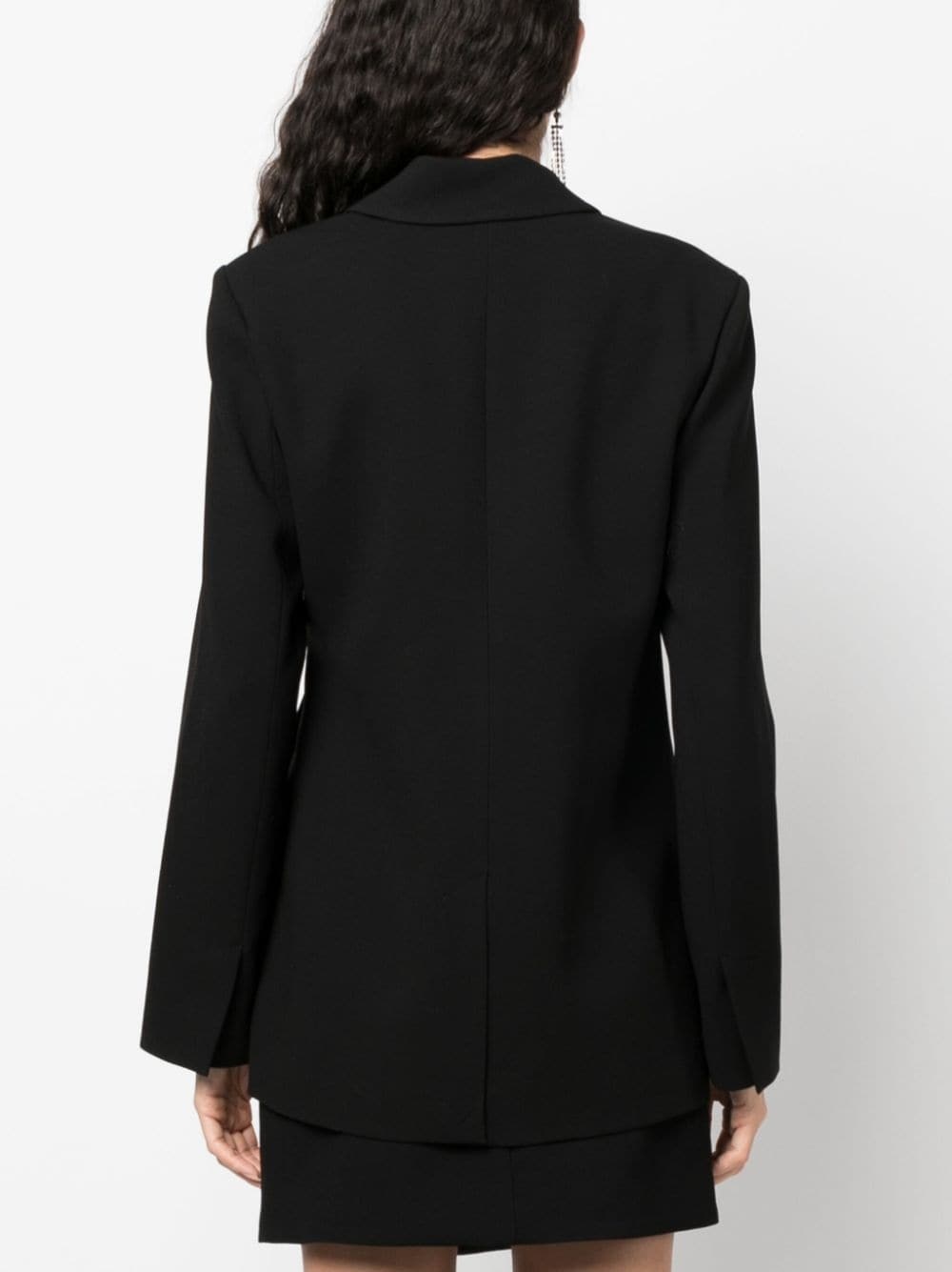 Eva crossover-neck clasp-fastening blazer - 4