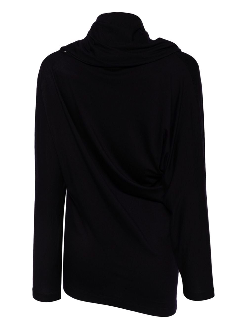 asymmetric neck T-shirt - 2