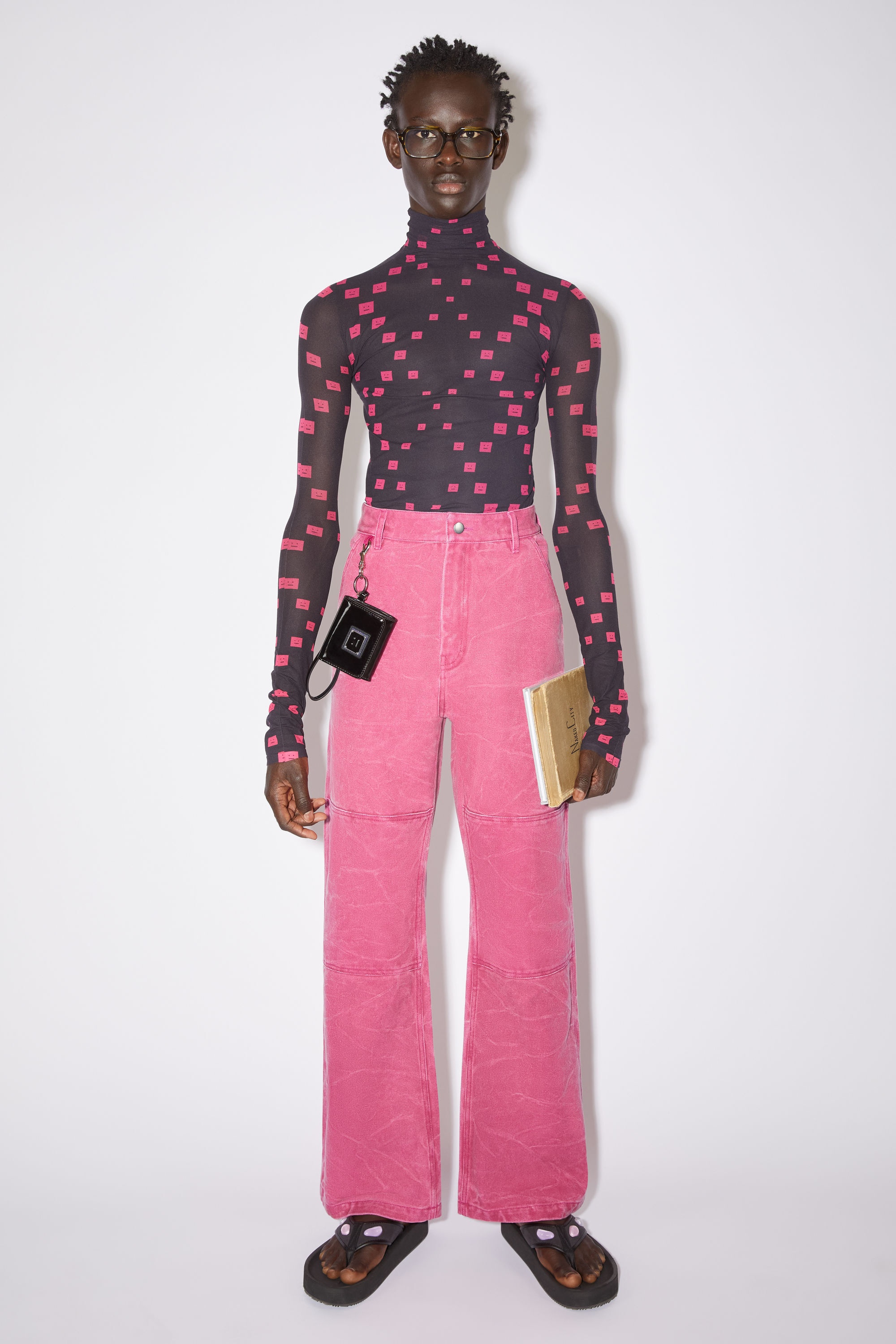 Cotton canvas trousers - Fuchsia pink - 2
