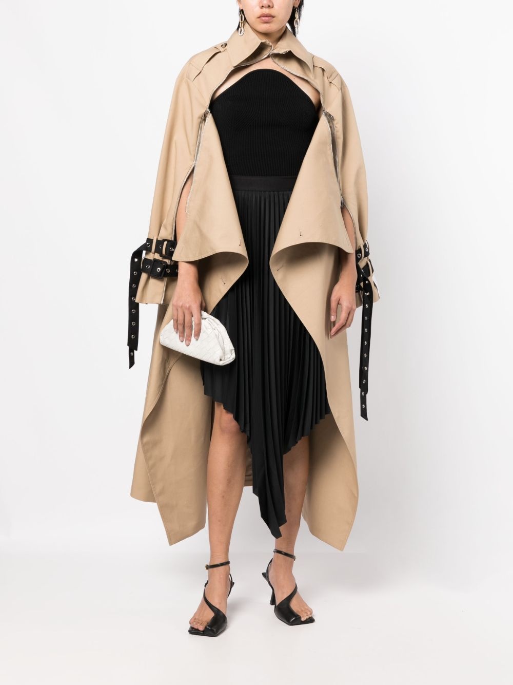 oversized belted-waist trench coat - 2