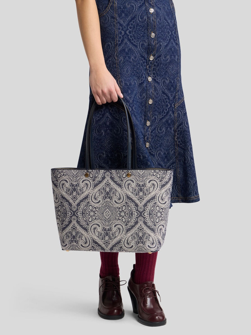 Etro ETRO ESSENTIAL MEDIUM JACQUARD DENIM TOTE BAG outlook