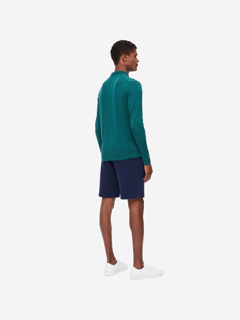 Men's Long Sleeve Polo Shirt Jacob Sea Island Cotton Green - 4