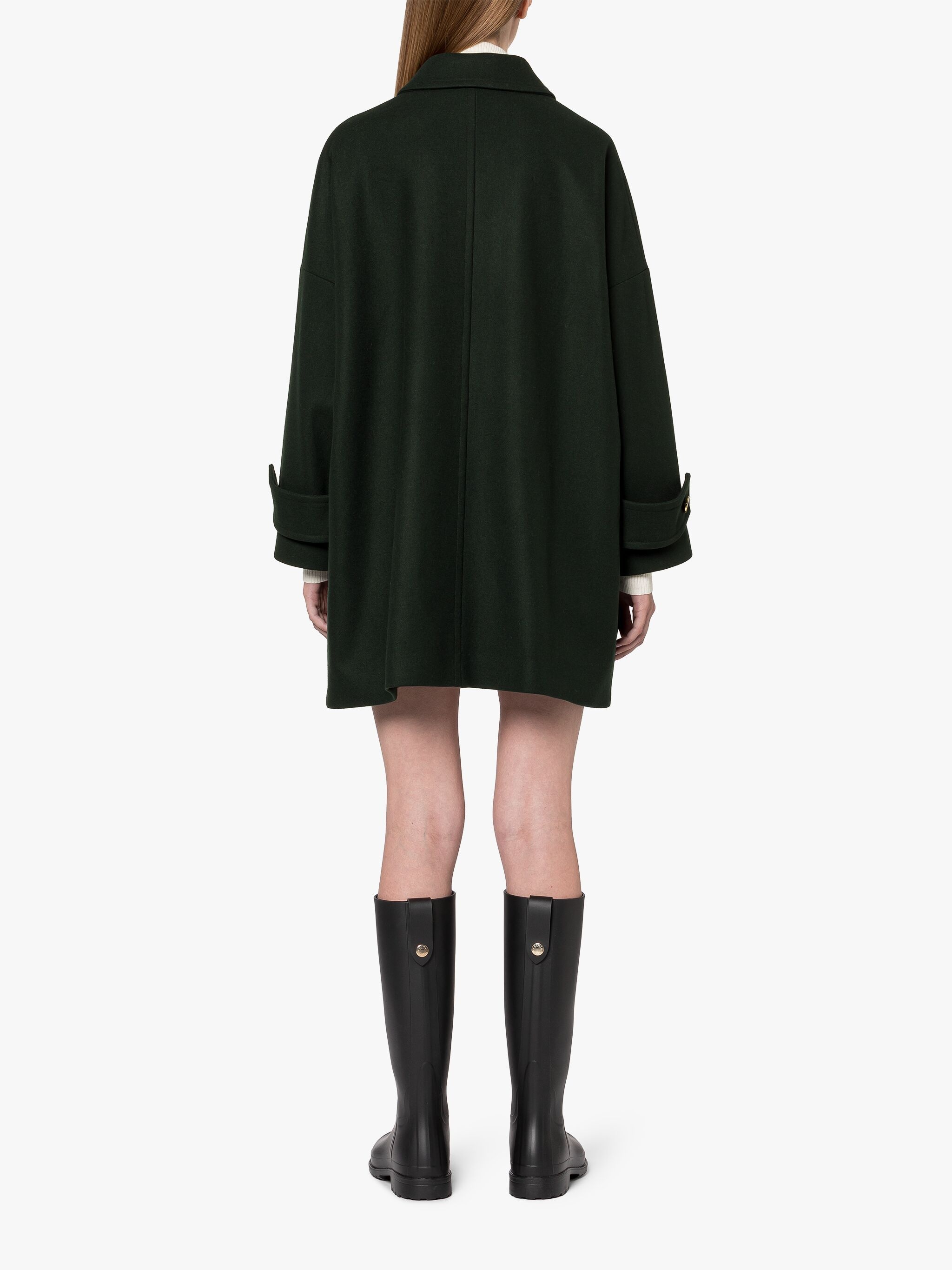 HUMBIE DARK GREEN WOOL OVERCOAT - 4