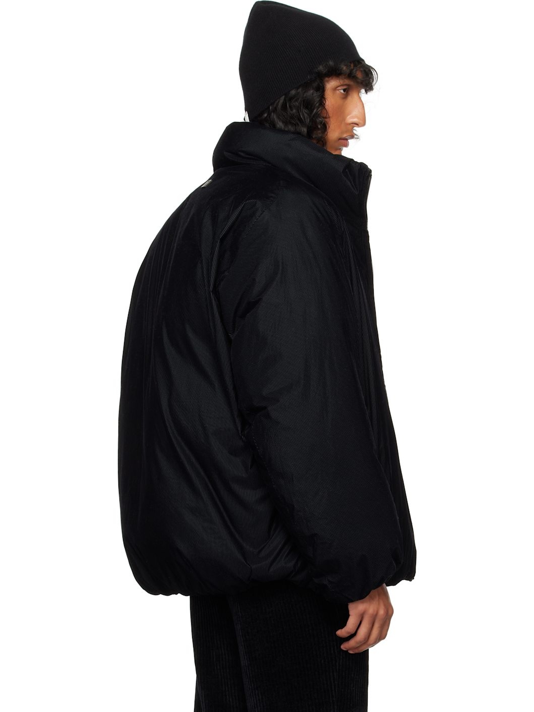 Black Flocked Jacket - 3