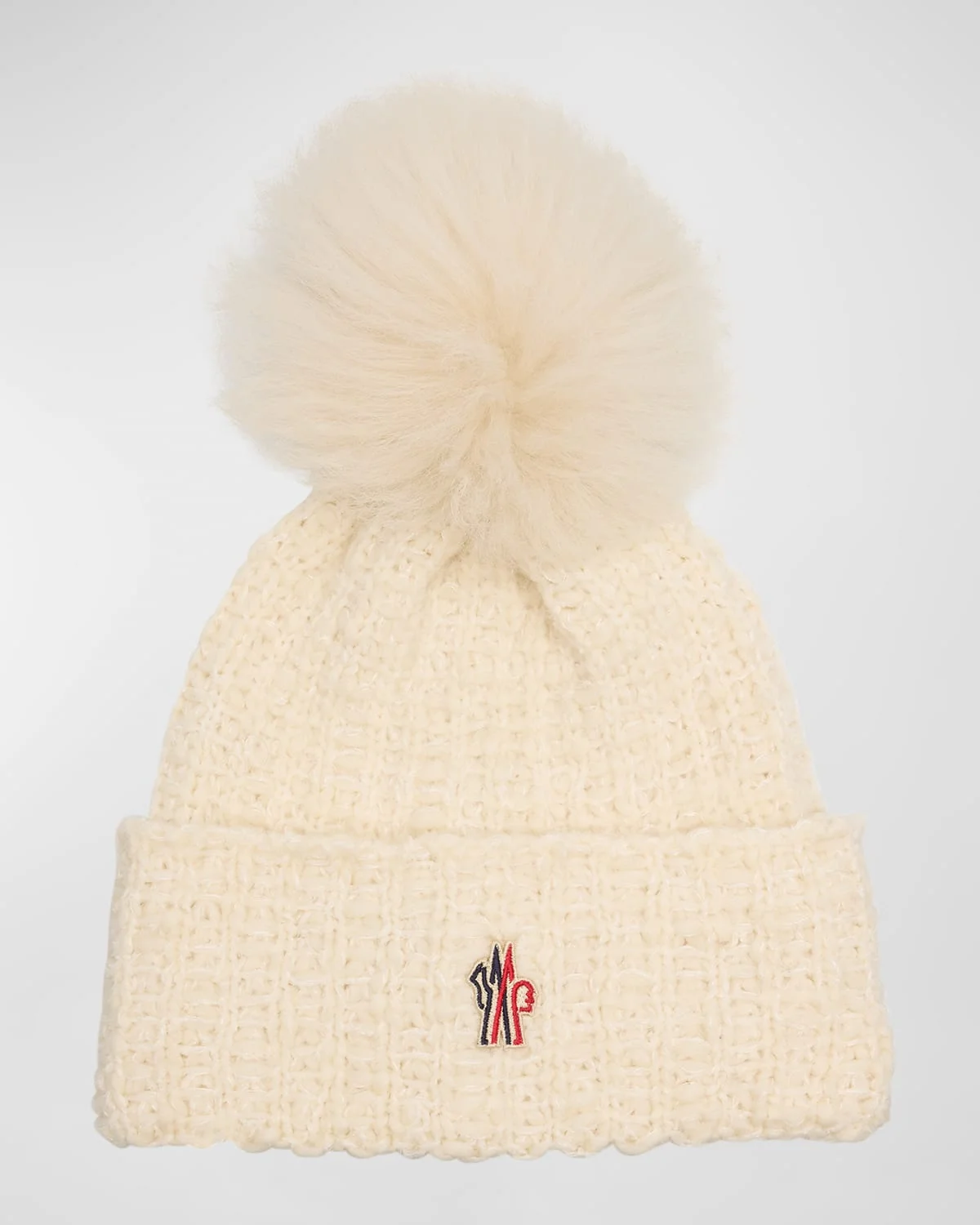 Wool-Blend Beanie with a Shearling Pom - 1