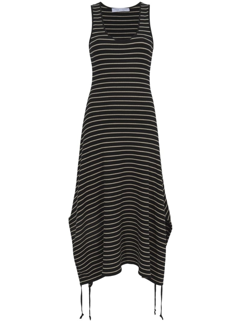 striped ribbed-knit sleeveless dress - 1