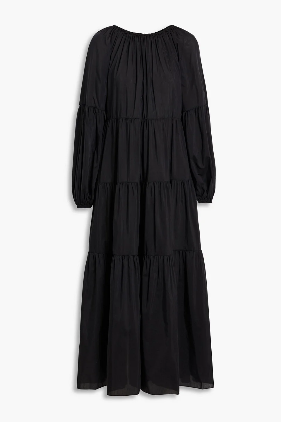 Tiered cotton and silk-blend voile maxi dress - 1