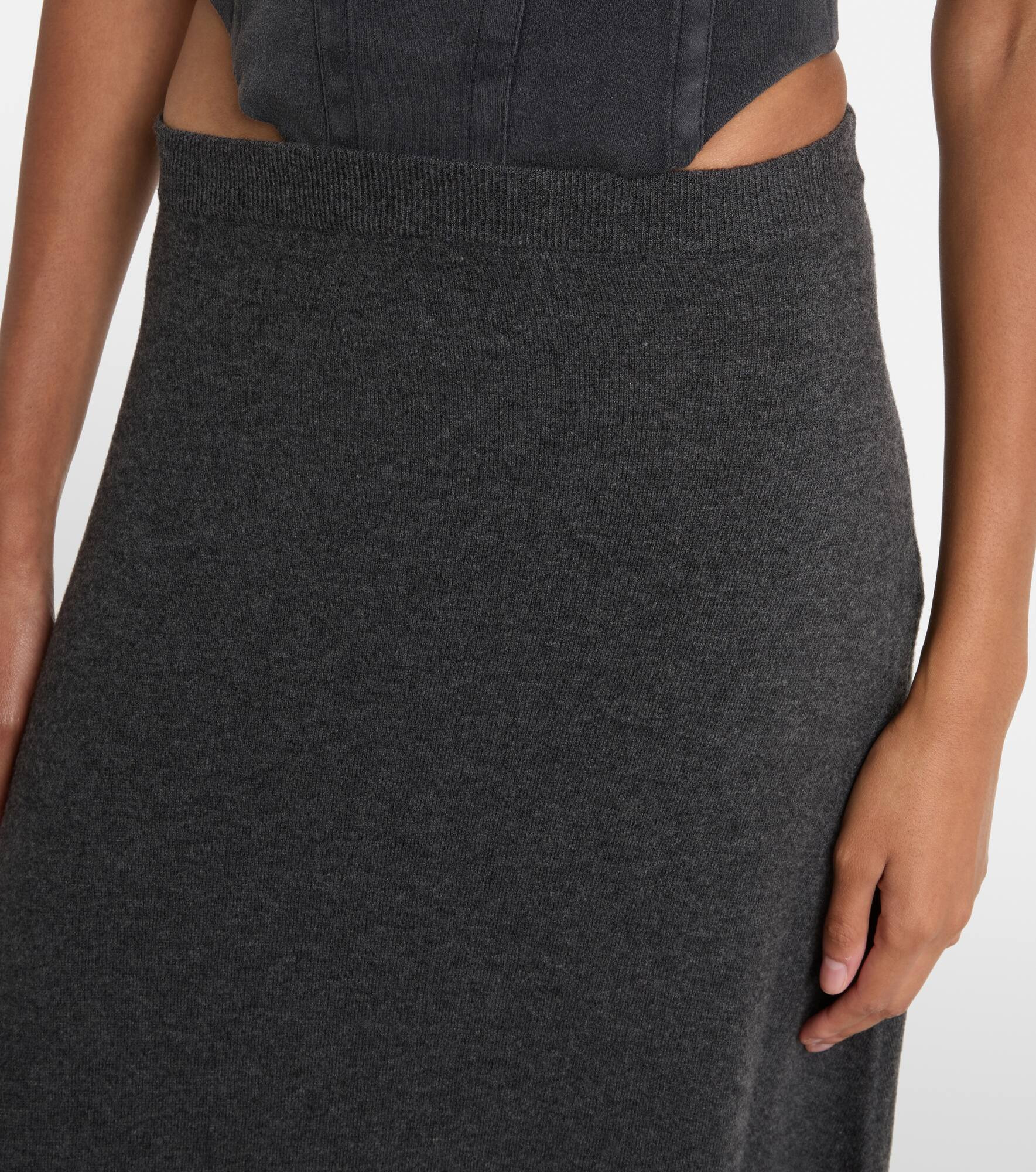 High-rise wool maxi skirt - 4