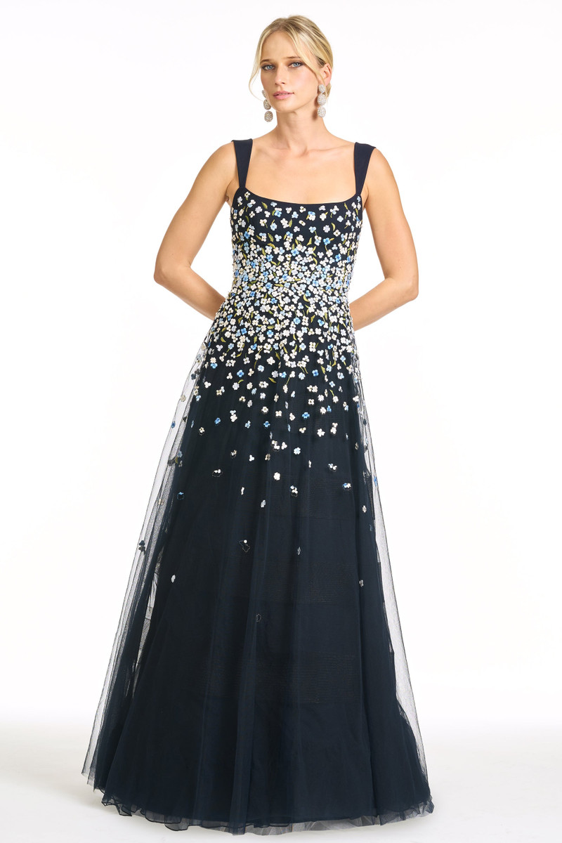 EMBROIDERED AKKA GOWN - DARK MIDNIGHT - 1