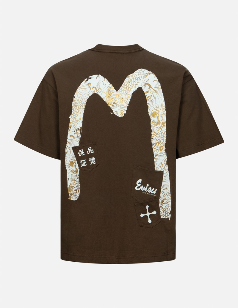 MULTI-POCKET PRINT AND SEAGULL BRUSHSTROKE DAICOCK PRINT RELAX FIT T-SHIRT 2