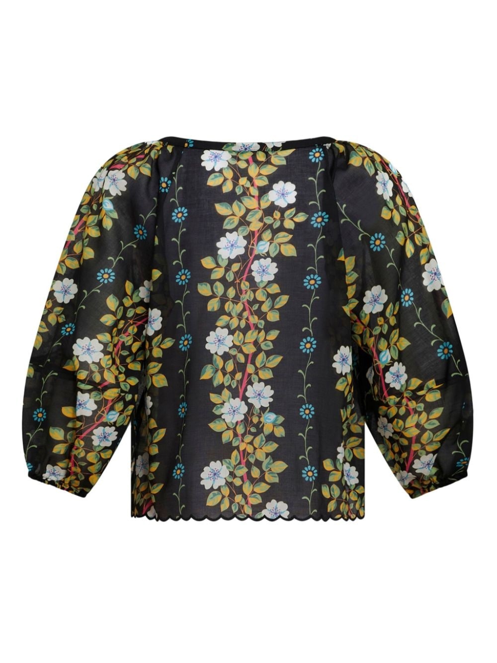 floral-print cotton blouse - 7