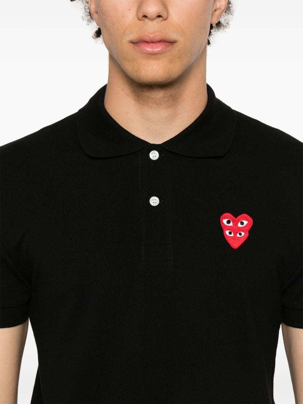 heart-patch cotton polo shirt - 6