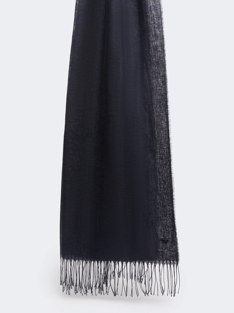 SIONBIO Linen stole with fringes - MIDNIGHTBLUE 1