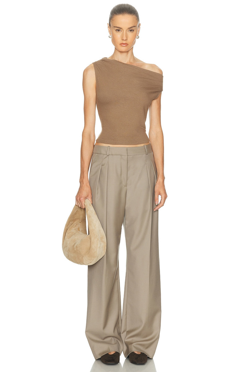 LESET Lauren Ruched Asymmetrical Shoulder Top outlook