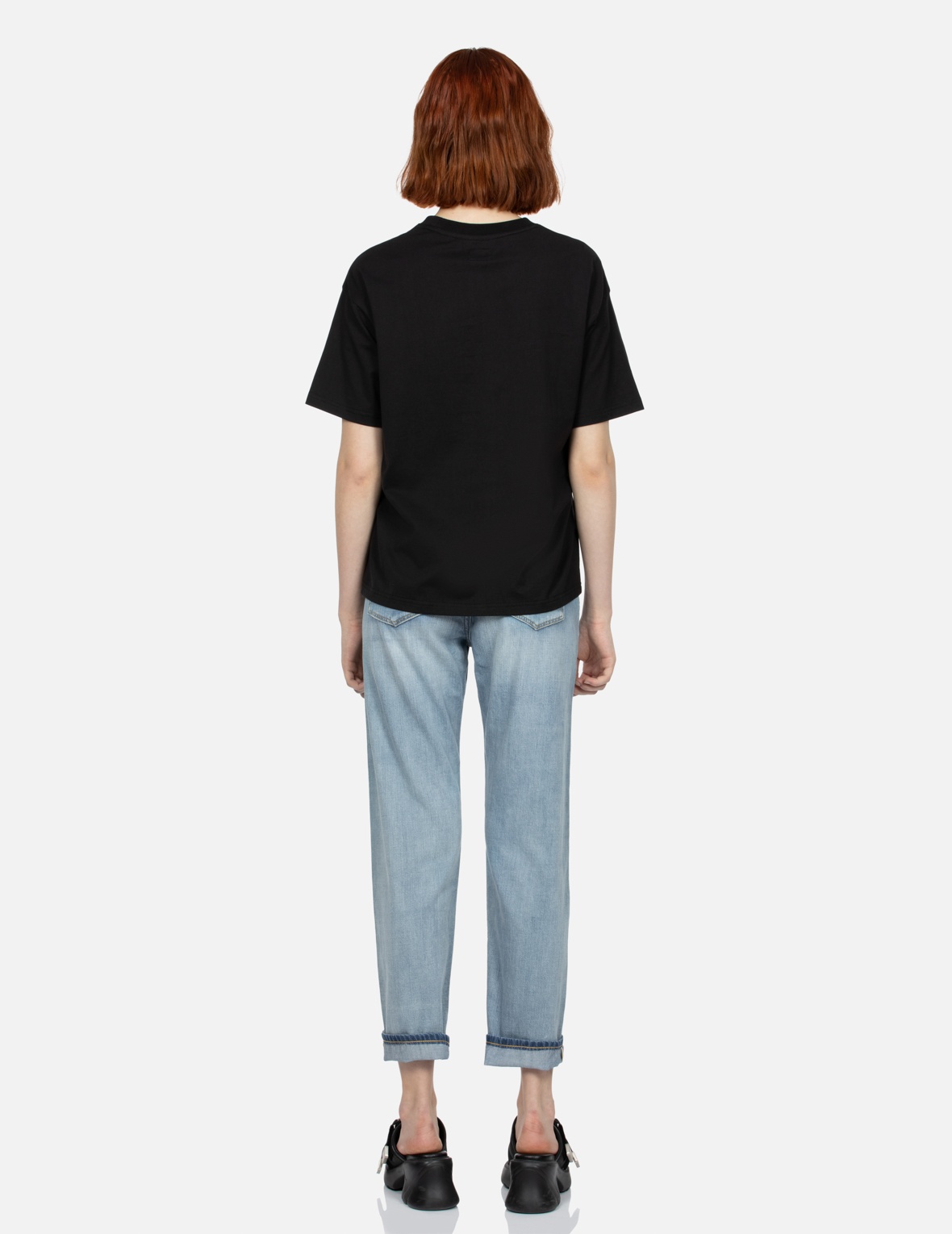 RHINESTONE & EMBROIDERY SEAGULL POCKET STRAIGHT FIT DENIM JEANS - 5