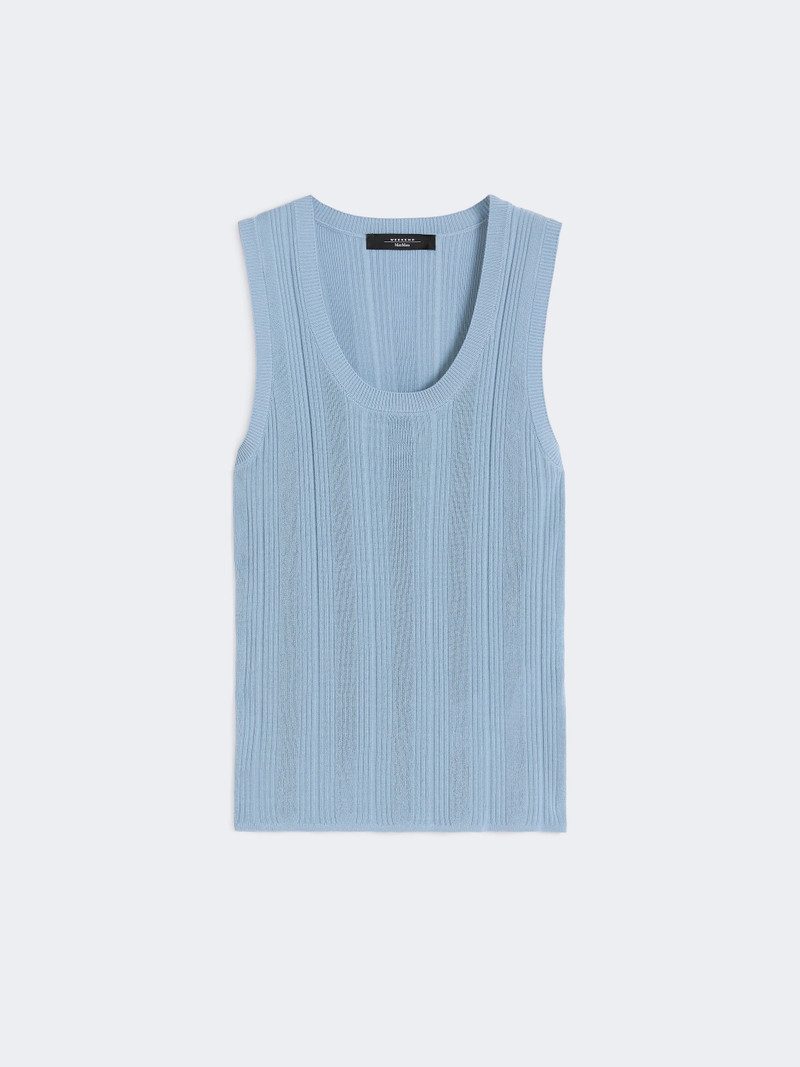 COSE Viscose yarn sleeveless jumper - LIGHT BLUE 1