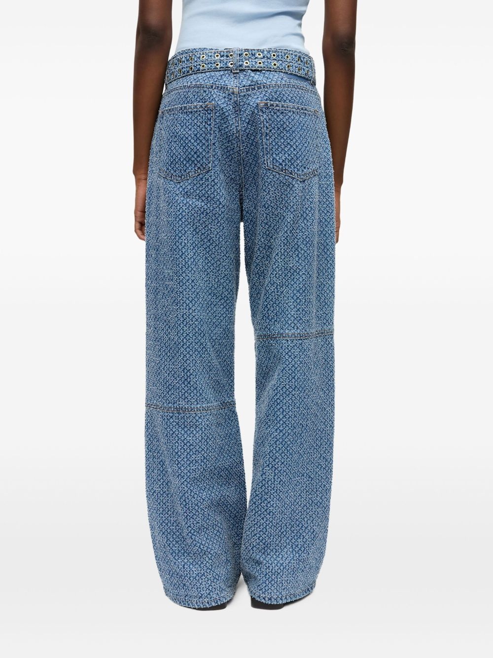 belted wide-leg jeans - 4