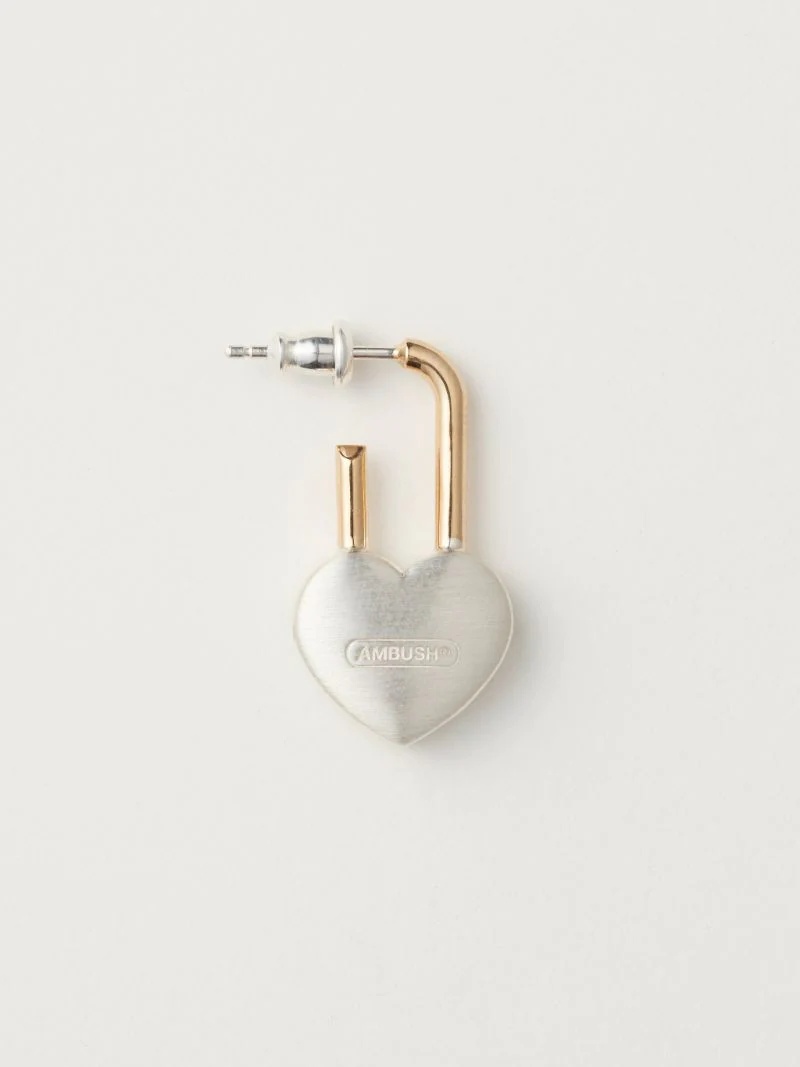 SMALL HEART PADLOCK EARRING - 1