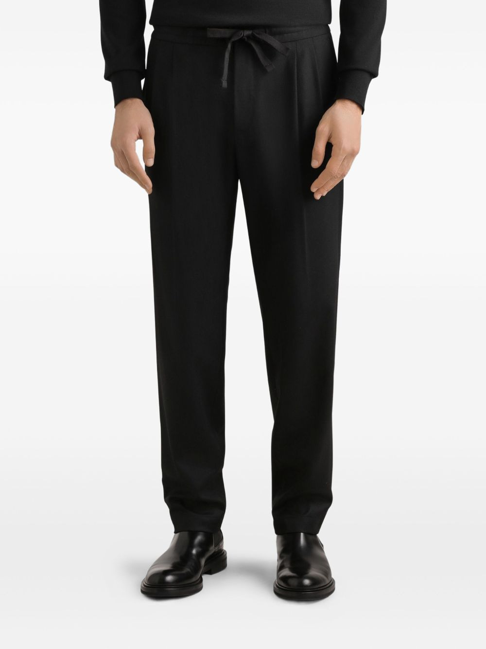 pleated drawstring trousers - 4