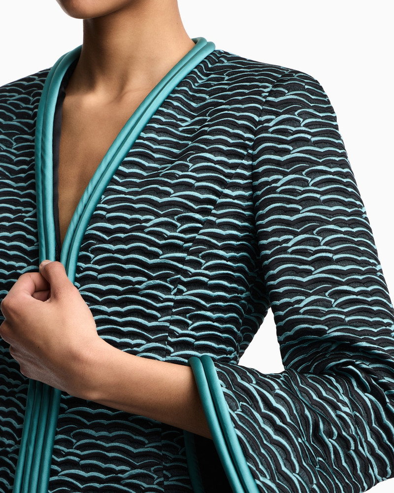 FLARED-SLEEVED JACKET IN WAVY WAFFLE JACQUARD 5