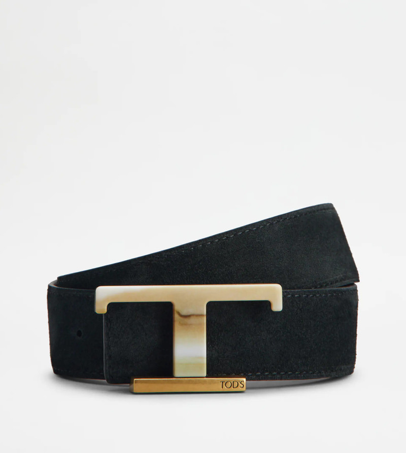 Tod's REVERSIBLE BELT IN SUEDE - BROWN, BLACK outlook