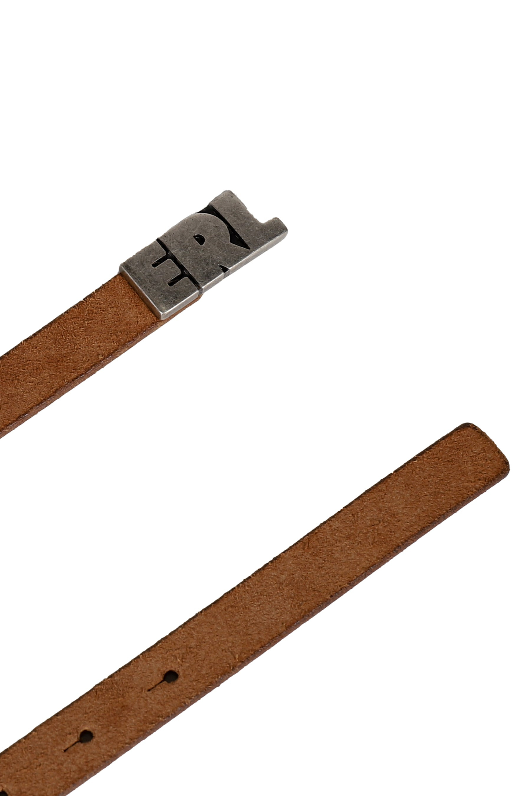 ERL LOGO SKINNY LEATHER BELT / TANNED - 3