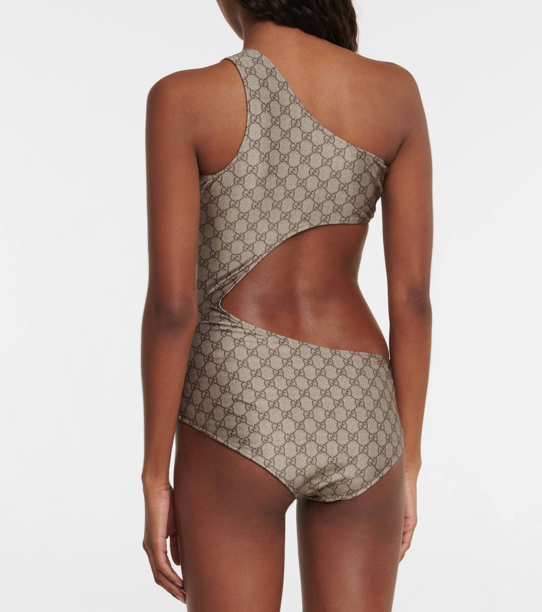 GG cutout one-shoulder swimsuit - 3