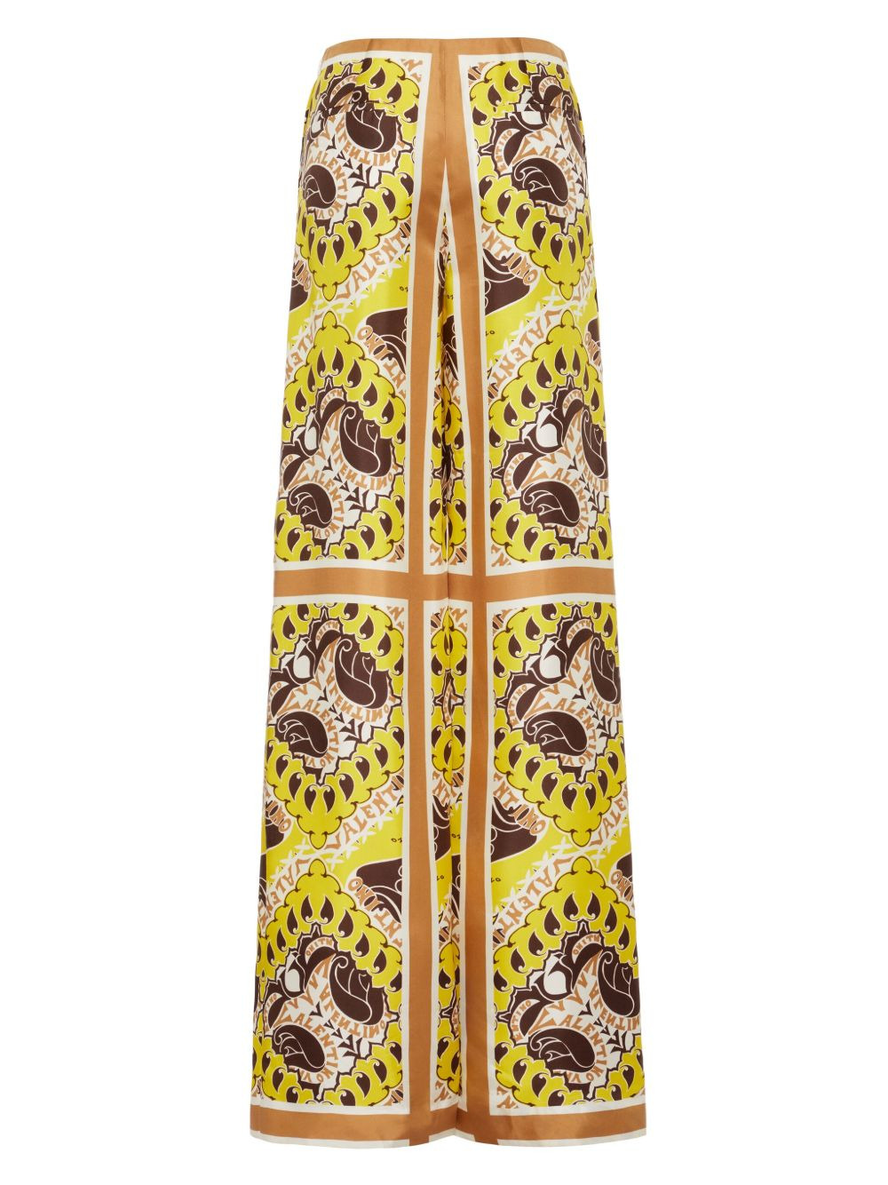 paisley-print logo branded silk trousers - 2