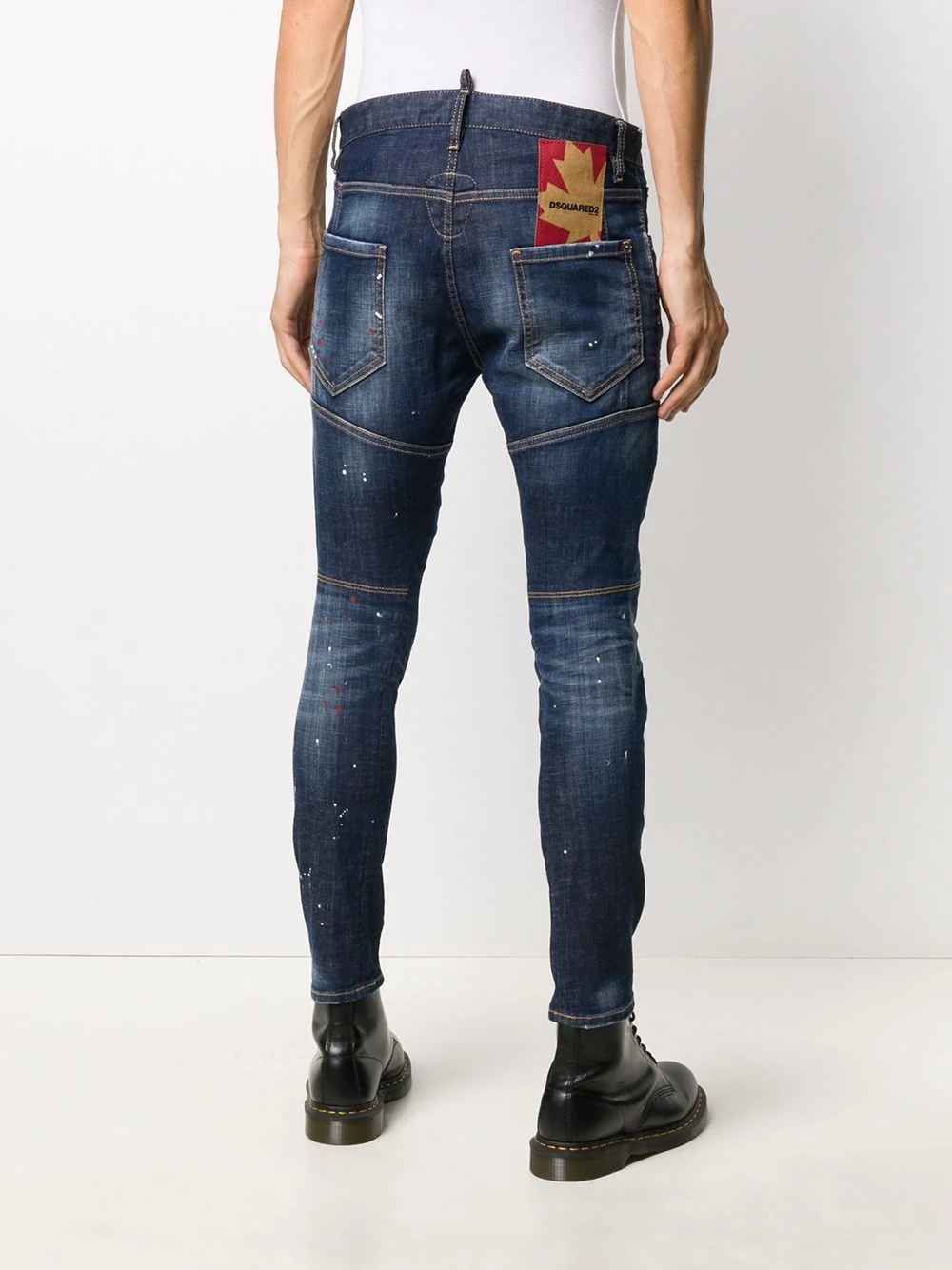 paint-splatter slim jeans - 4