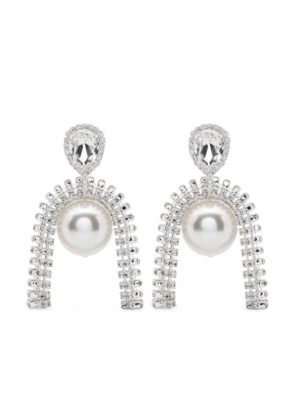 pearl-embellished drop earrings - 1