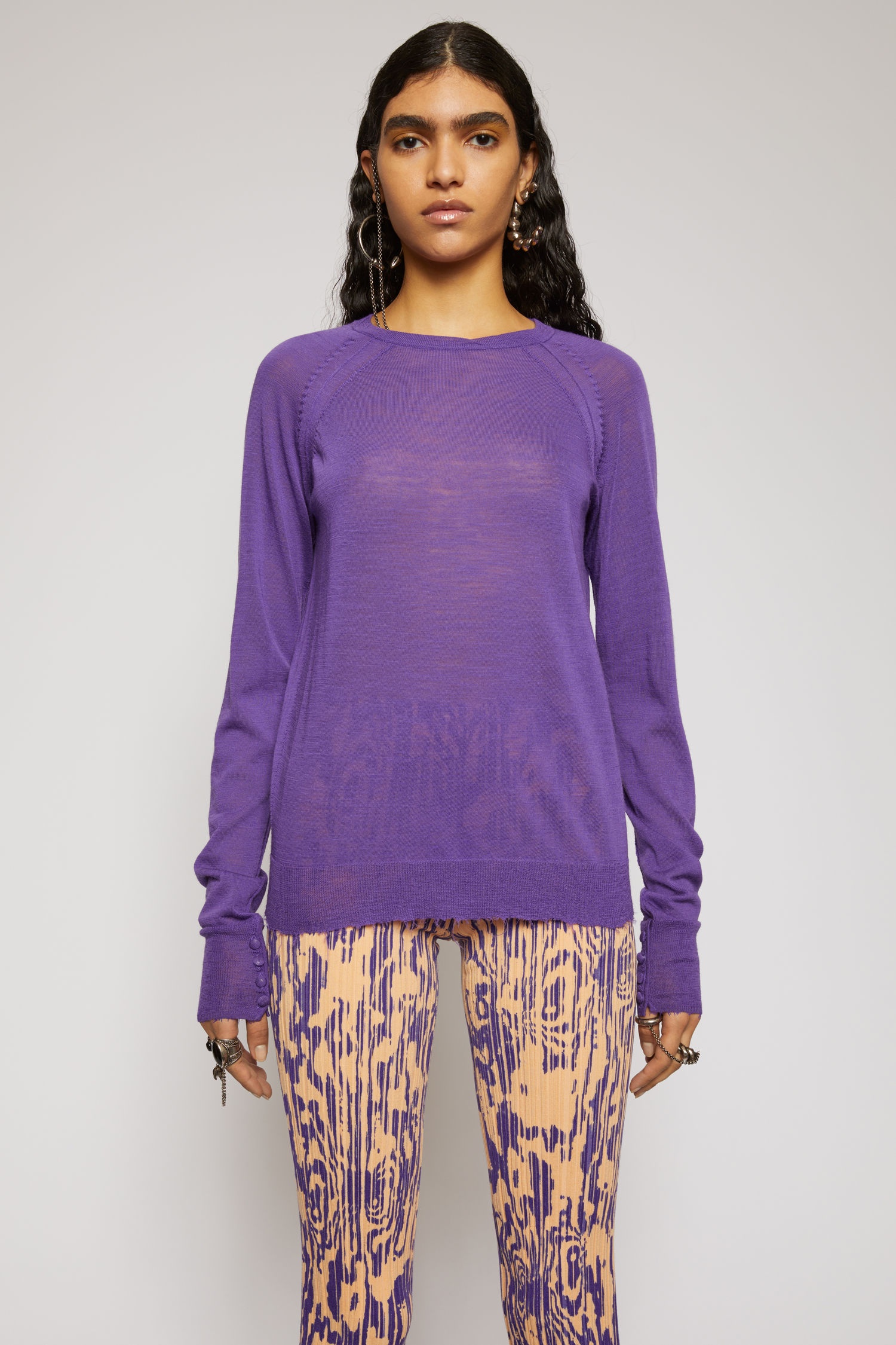 Melange sweater electric purple - 2