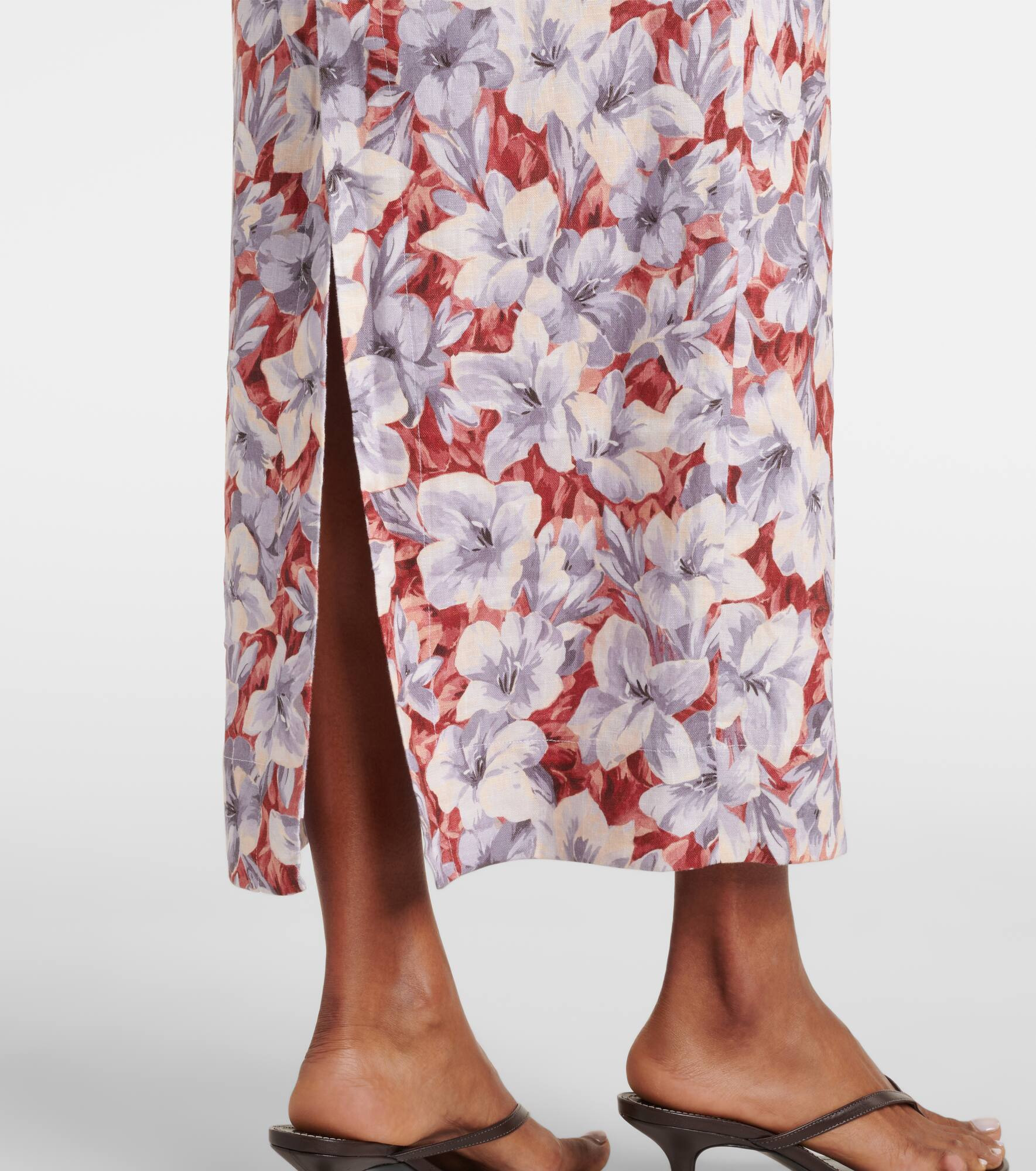Emma floral linen maxi skirt - 5