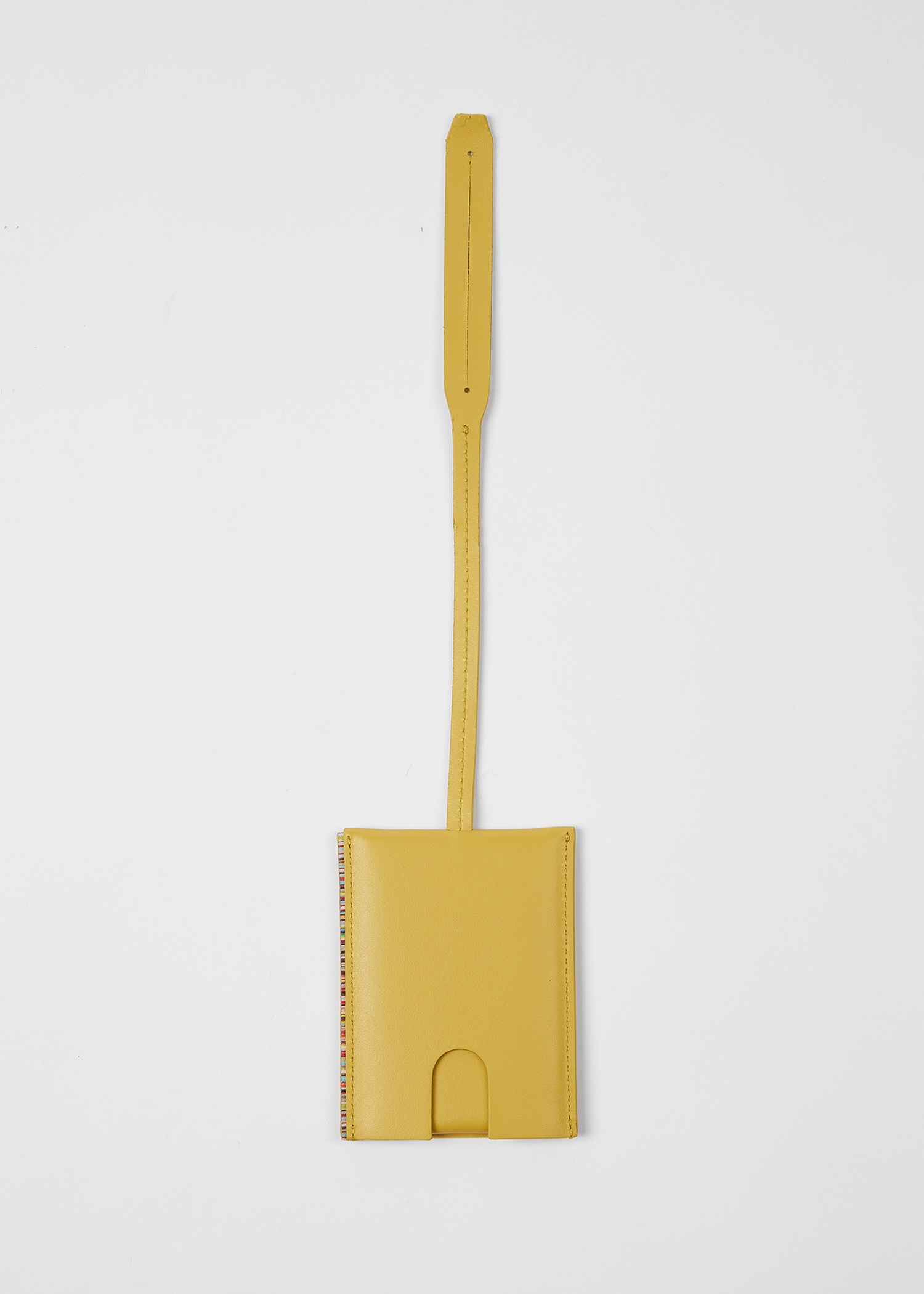 Yellow Leather 'Signature Stripe' Trim Luggage Tag - 2