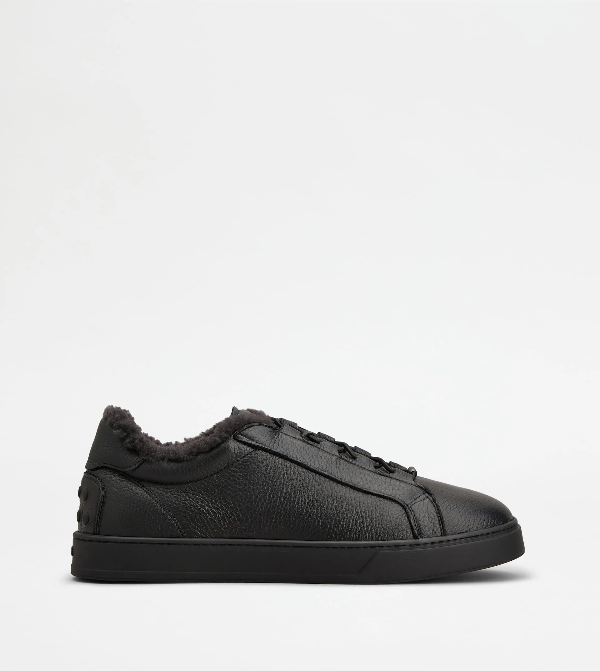SNEAKERS IN LEATHER - BLACK - 1