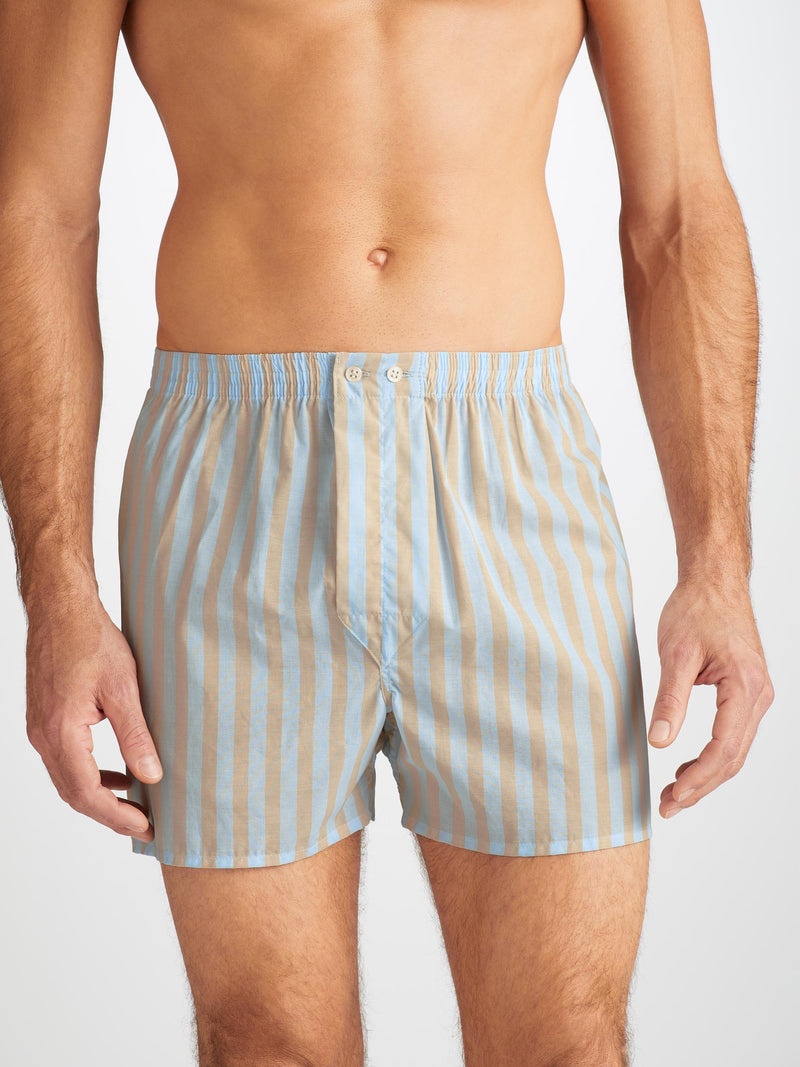 Men's Classic Fit Boxers Amalfi 20 Cotton Batiste Blue - 4