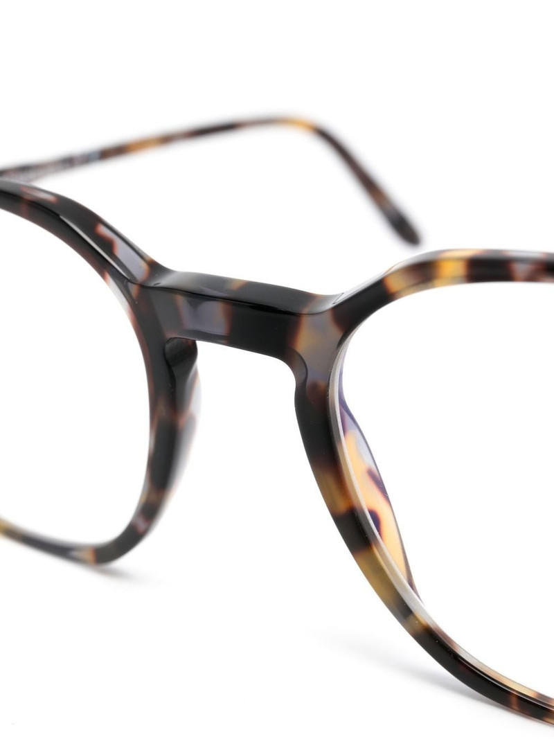 tortoiseshell-effect round-frame glasses 3