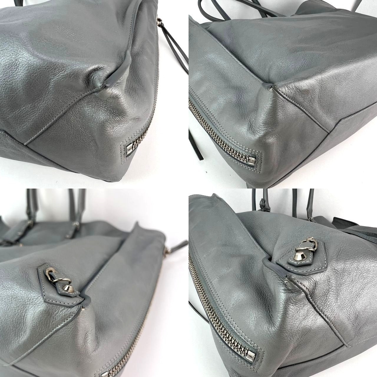 Balenciaga Veau Papier A4 Zip Around Grey Shoulder Bag - 6