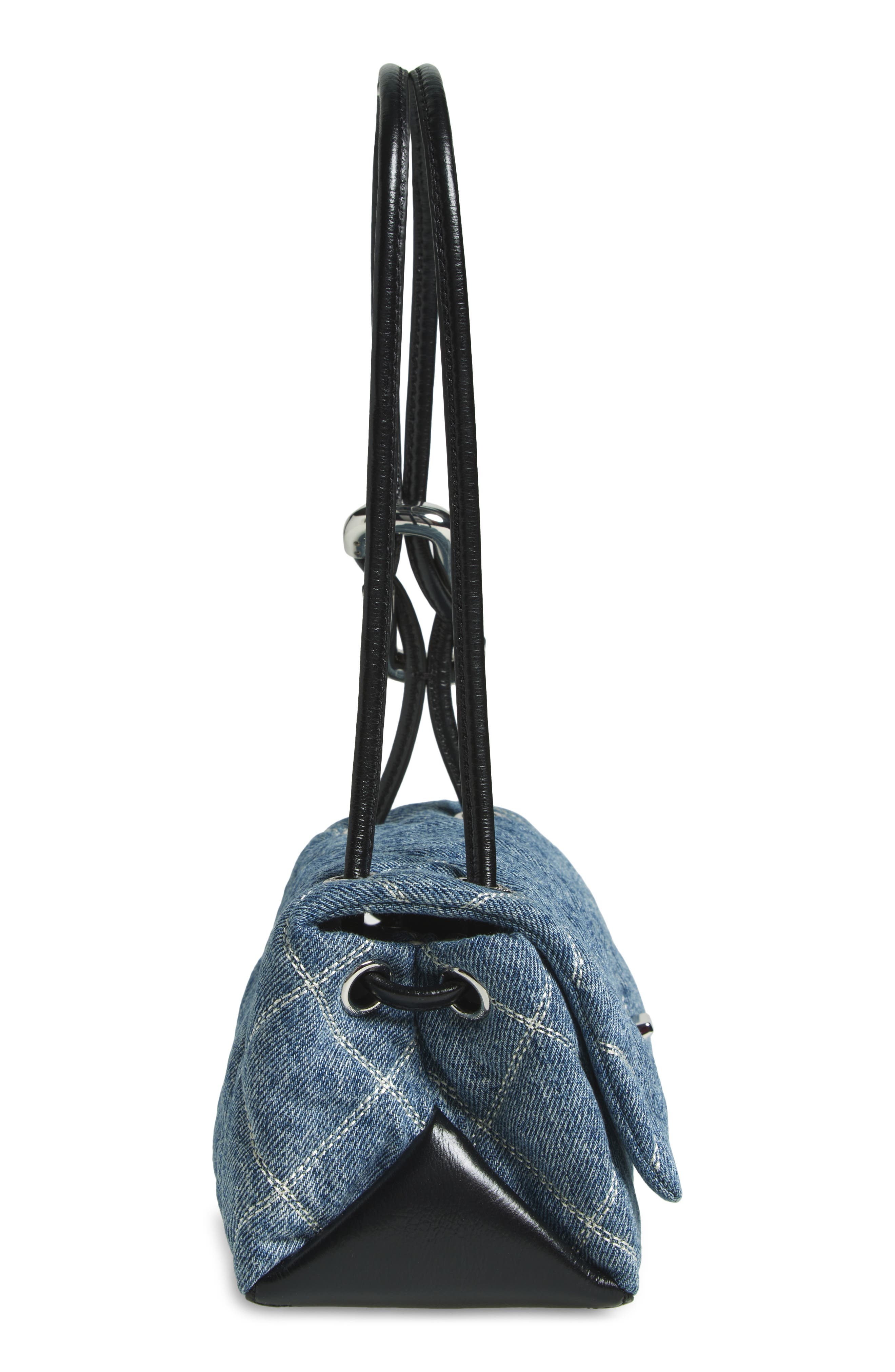 Marc Jacobs The Mini Dual Diamond Quilted Denim Shoulder Bag in Light Wash Indigo at Nordstrom - 5