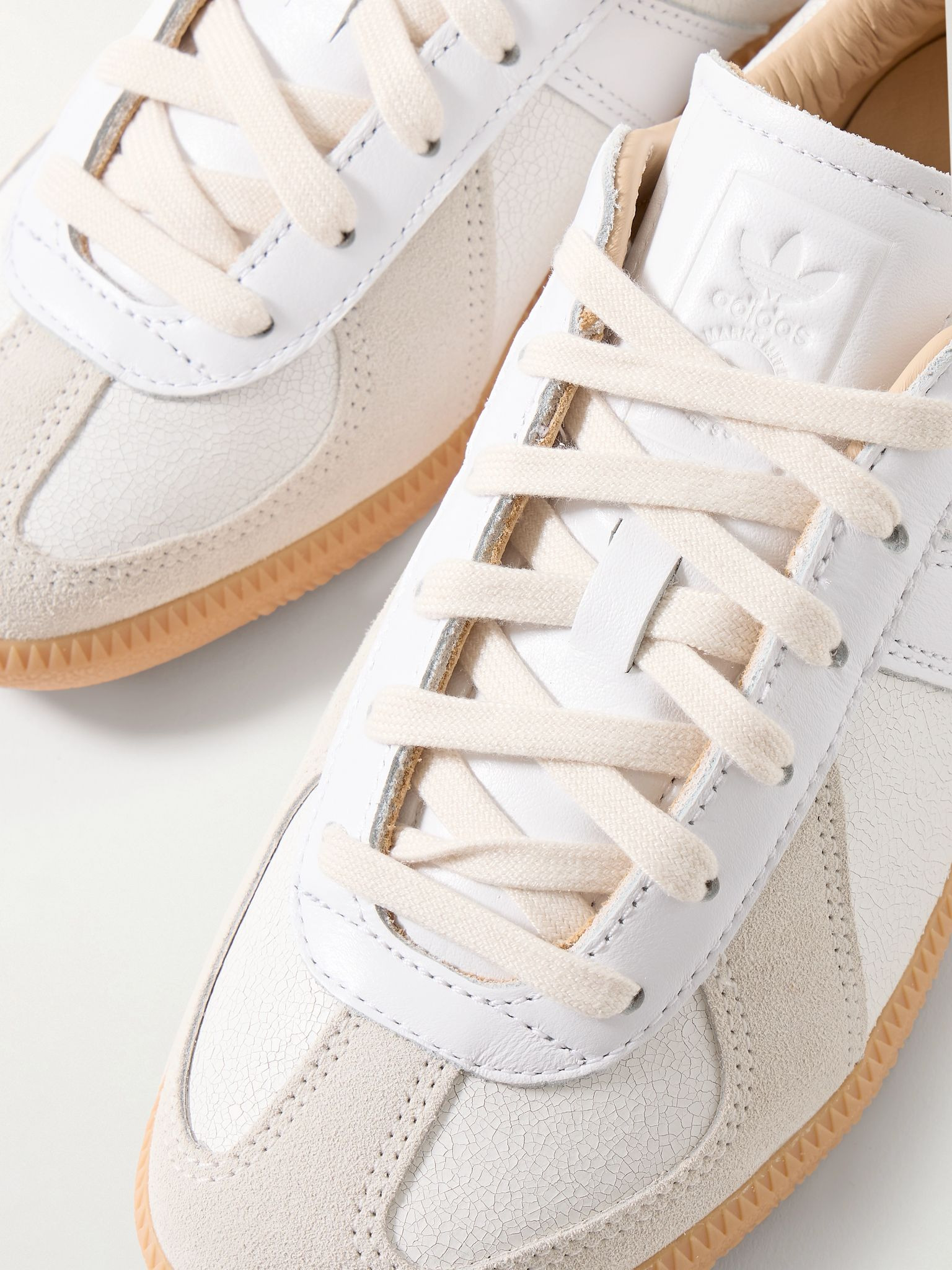BW Army Lux suede-trimmed paneled cracked-leather sneakers White - 4