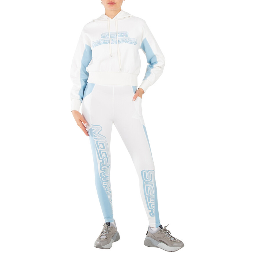 Stella Mccartney Ladies White Logo-Print Cotton-Jersey Hoodie - 6