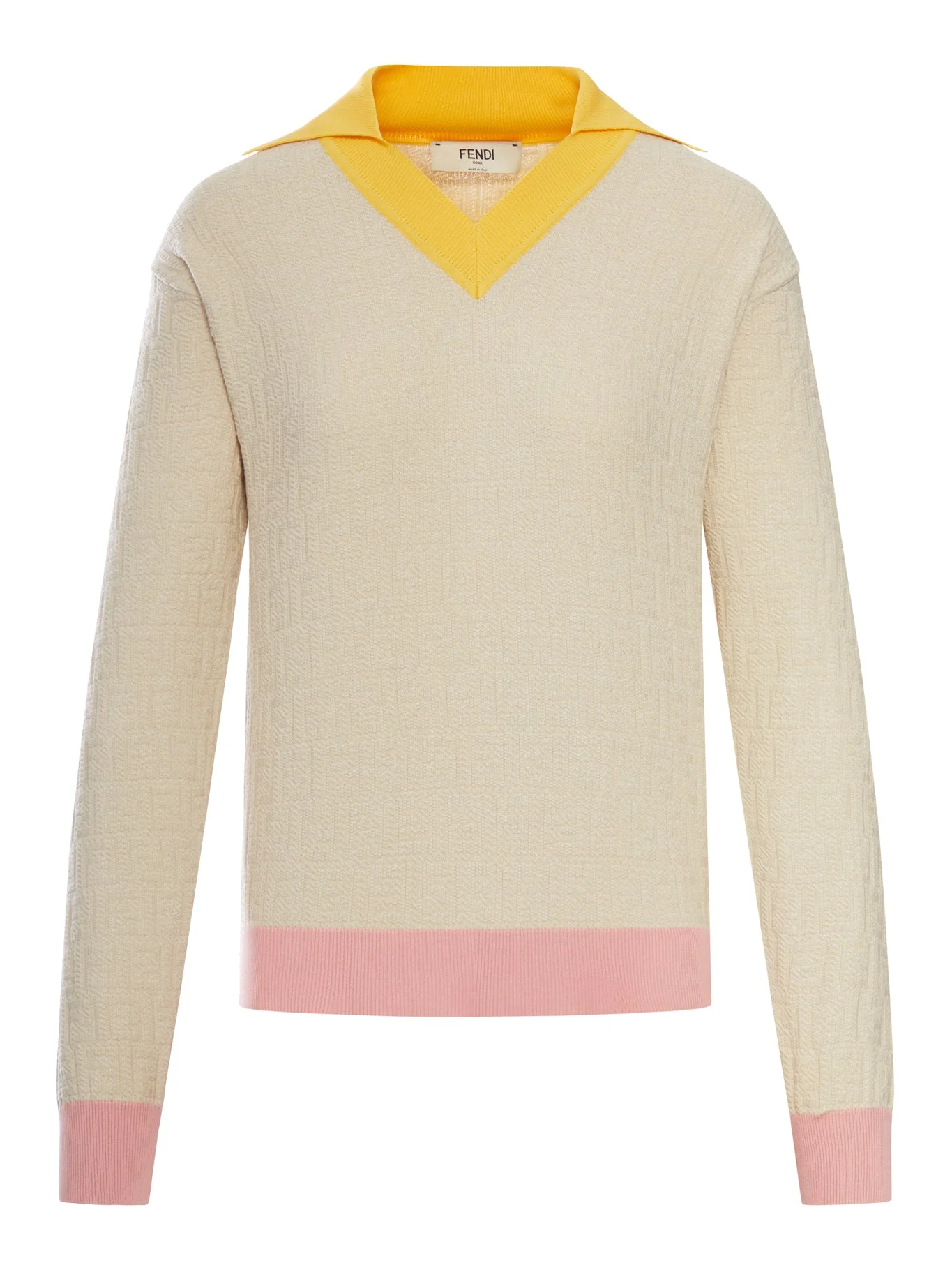 FF COLOR BLOCK COTTON AND SILK SWEATER - 1