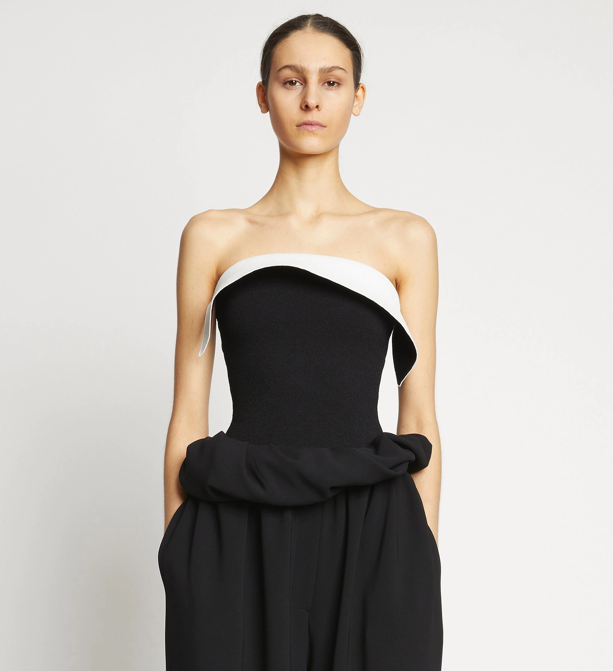 Textured Viscose Strapless Knit Top - 2