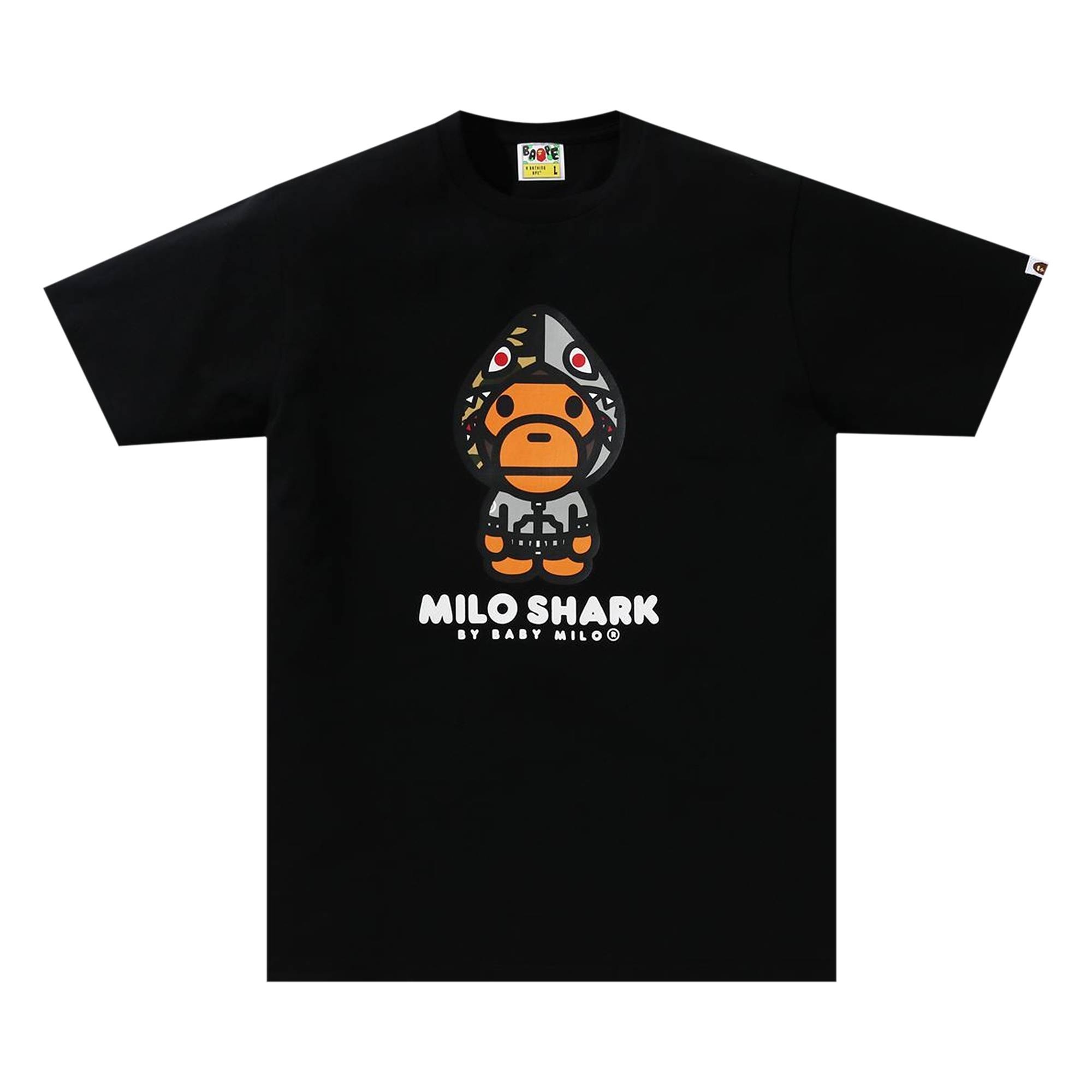 BAPE Milo Shark Tee 'Black/Grey' - 1