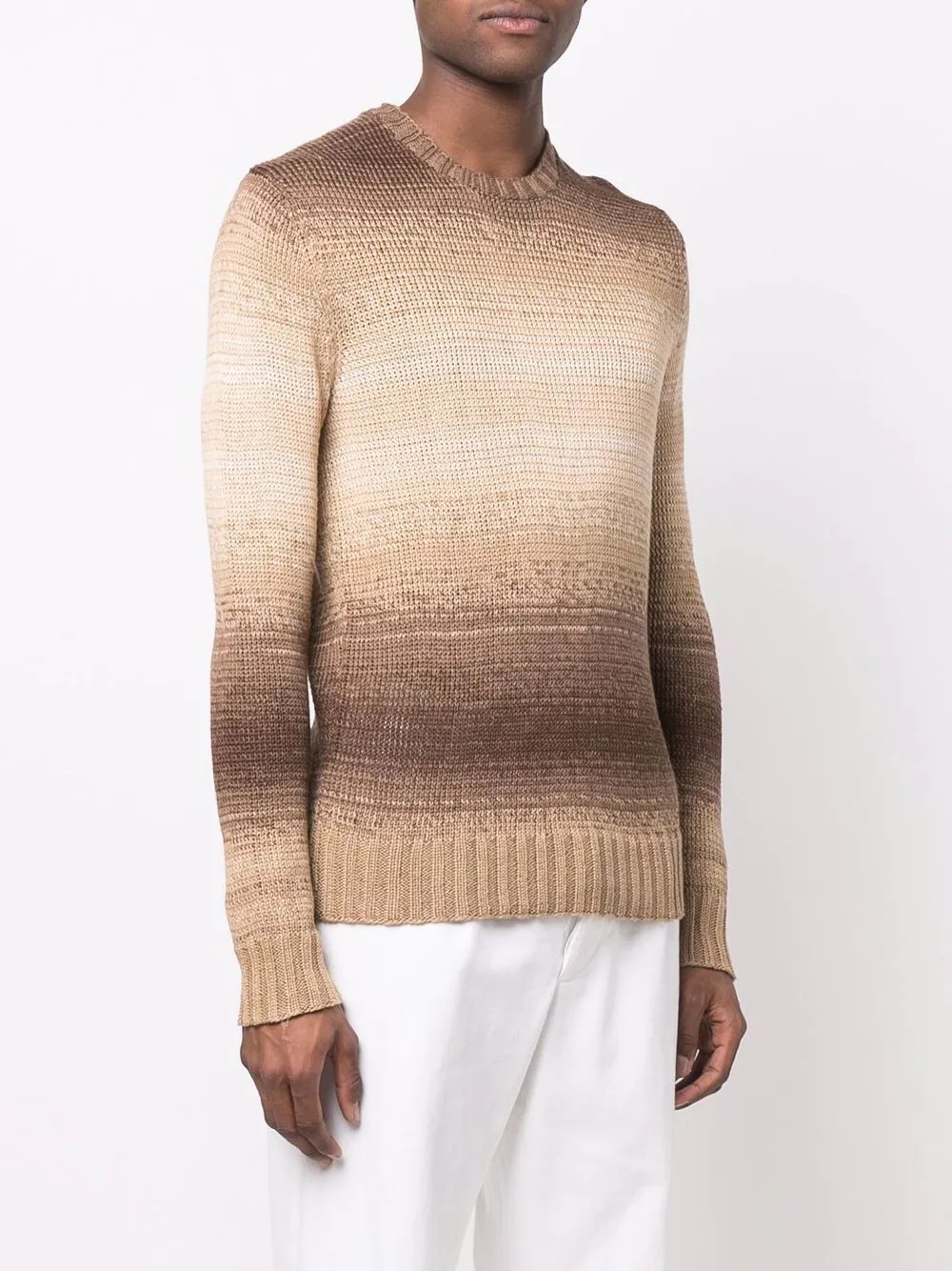 ombré-effect long-sleeved sweater - 3