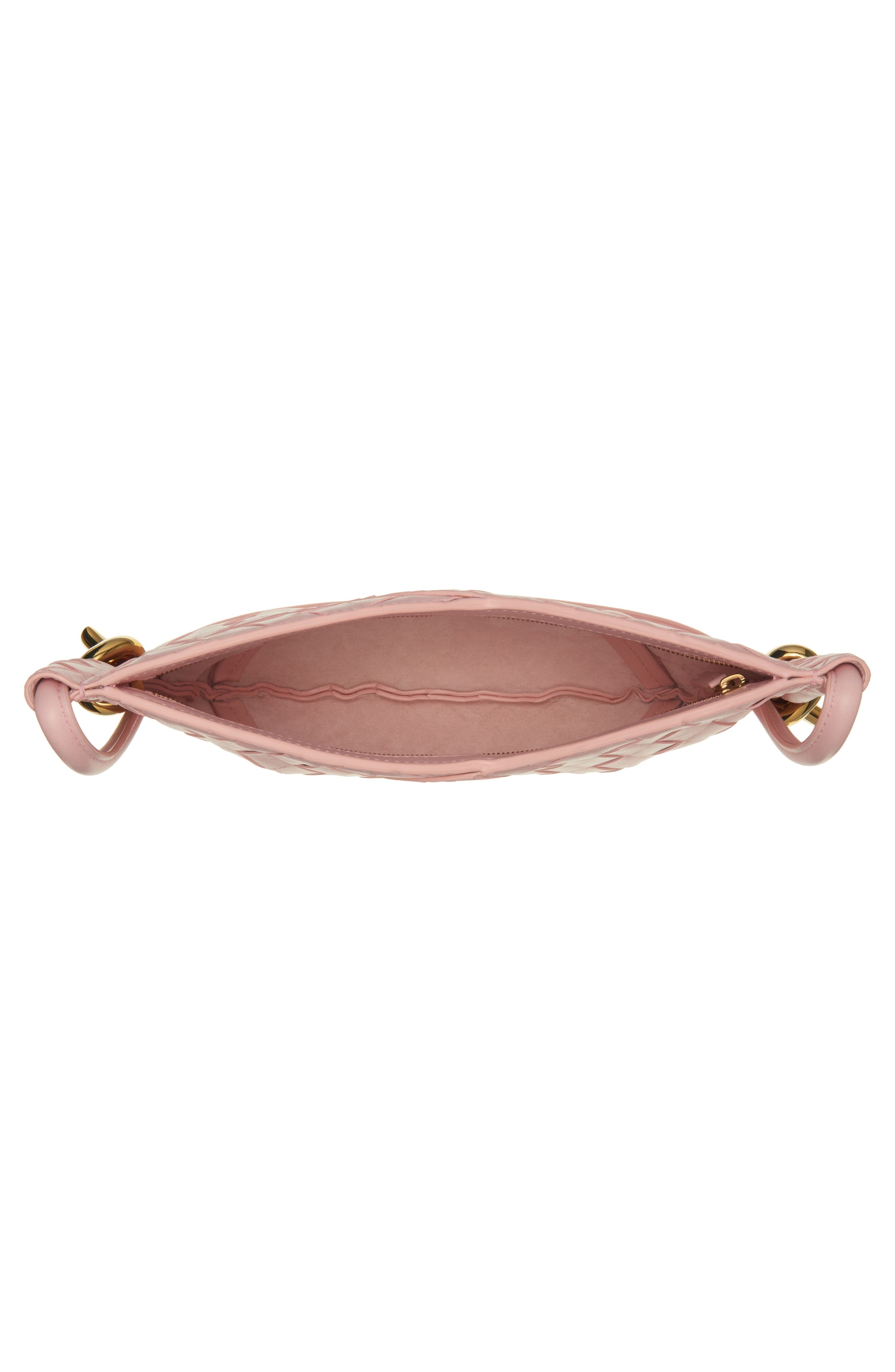 Bottega Veneta Mini Solstice Intrecciato Leather Hobo Bag in 6858 Rose-Muse Brass at Nordstrom - 4