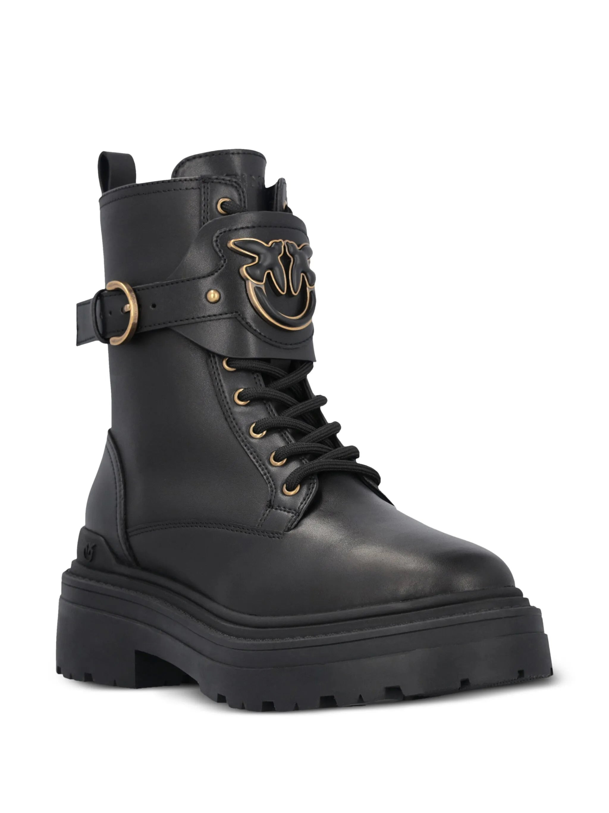 Pinko Mia Leather Combat Boots - 3