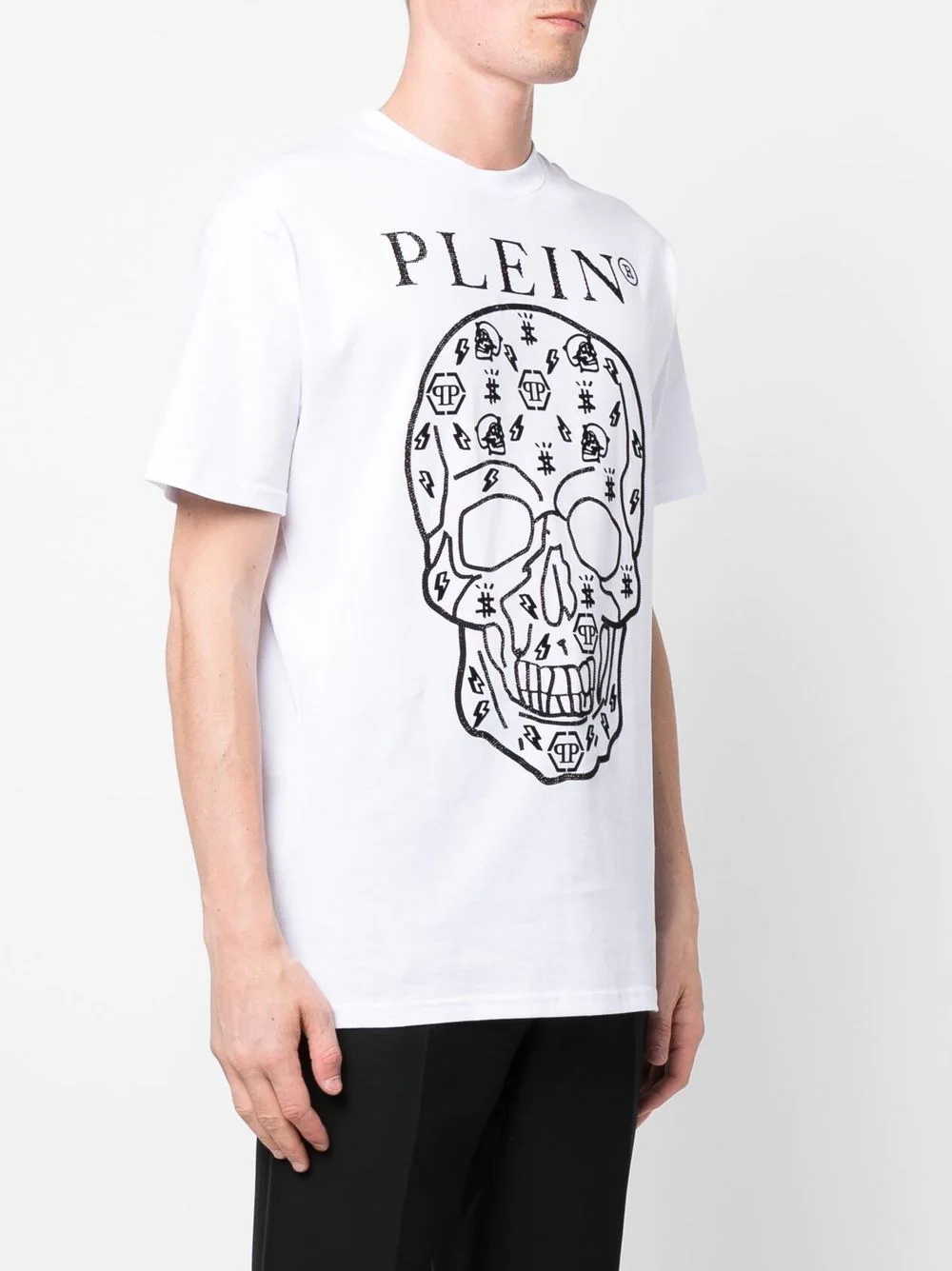 skull-print round neck T-shirt - 3